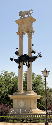 Das Kolumbusdenkmal in Sevilla