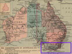 Australien mit Kartenausschnitt